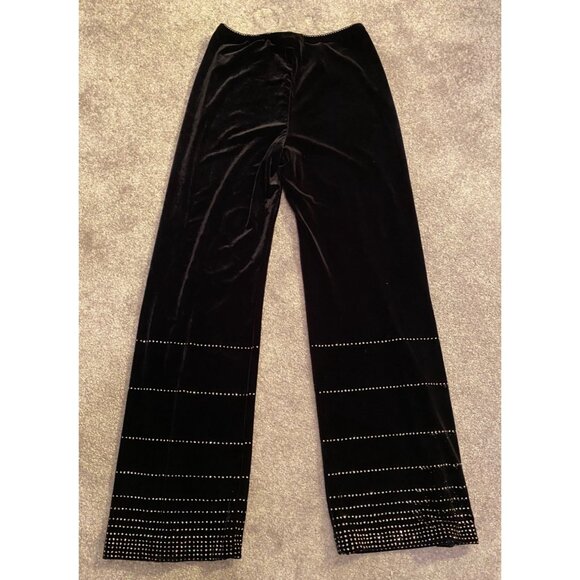 CDC Signature Collection Black Rhinestone Flared Pants Size 8 - Picture 2 of 9